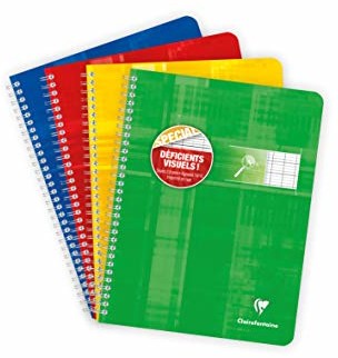 Clairefontaine 68796C blok spiralny, 100 stron, 17 x 22 cm, 90 g, duże kratki, czarny, 2,5 mm, 10 x 10 cm, do usuwania zakłóceń wzroku, laminowana kartka, losowy wybór kolorów 68796C