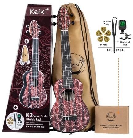 Ortega Guitars UKULELE SET, SOPRANO KEIKI K2SS-BKC
