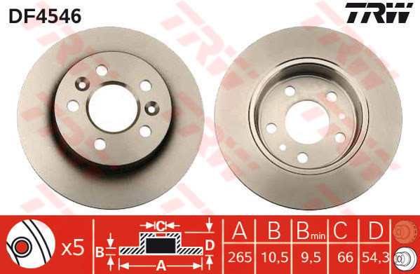 TRW Tarcza hamulcowa DF4546