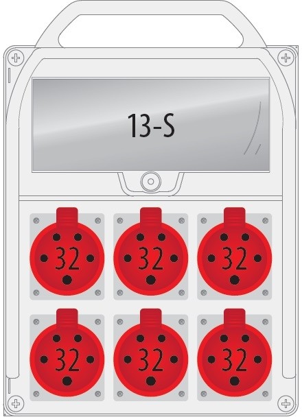 Pawbol Rozdzielnica R-BOX 380R 6x32A/5p 13S B.18.380-7 B.18.380-7
