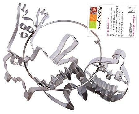 Unbekannt ScrapCooking 2045 Halloween wielokolorowa zestaw 4 foremka do wycinania na wieszak na ubrania ze stali nierdzewnej 21 x 14 x 7,5 cm 2045