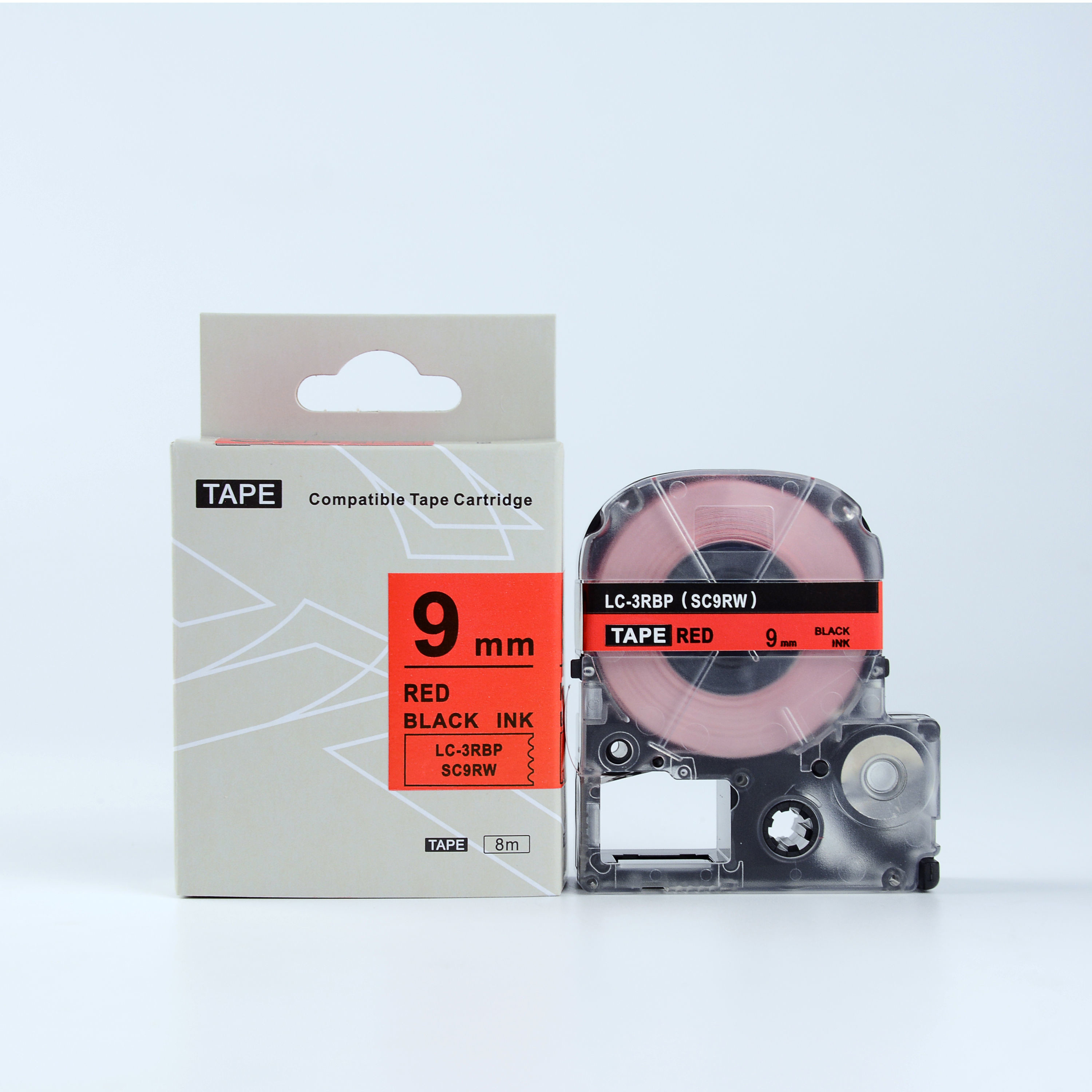 Epson LTS9RW, 9mm x 5m, czerwony druk / biały podkład, taśma zamiennik