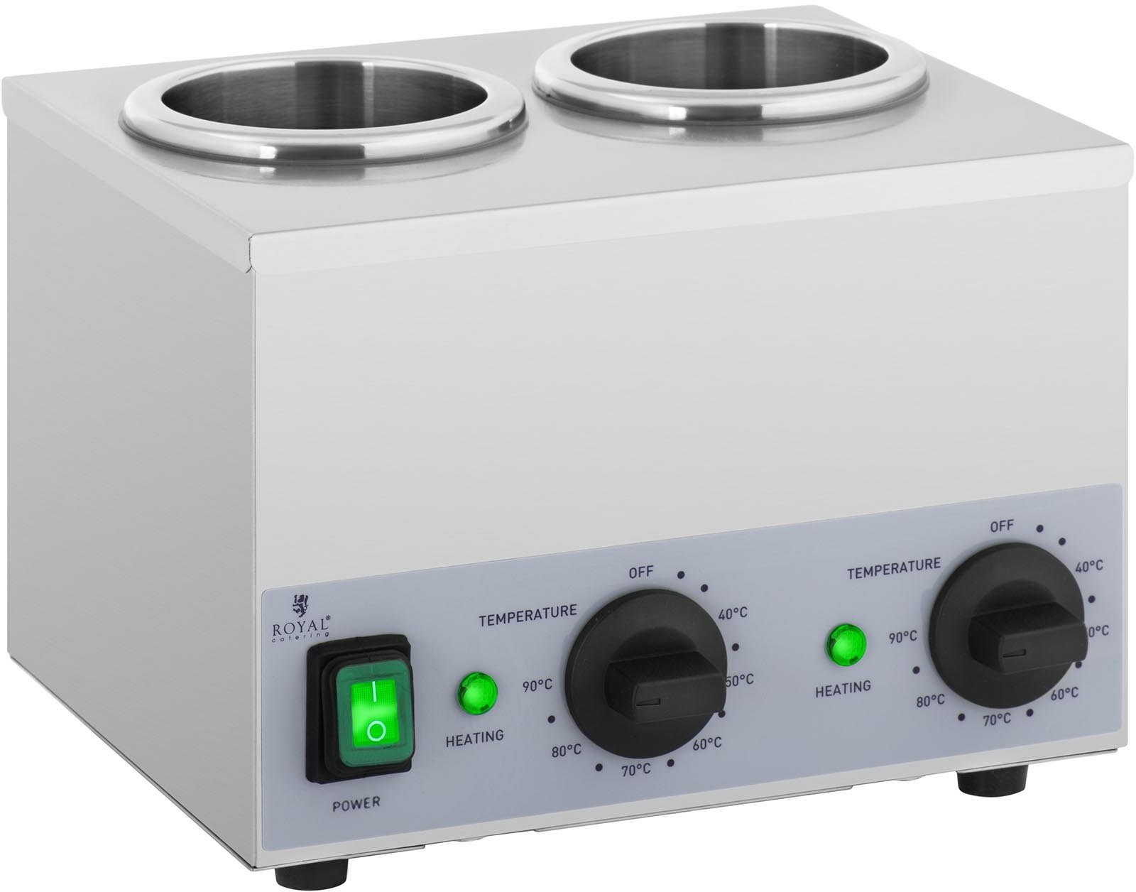 Royal Catering Podgrzewacz do sosów 2 x 1 l dolny panel sterowania RCSW-16