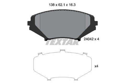 TEXTAR Zestaw klocków hamulcowych, hamulce tarczowe 2404201