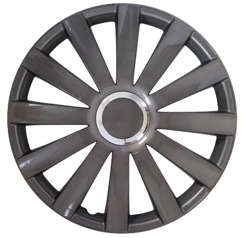 PETEX Petex rb53691 kołpaki ozdobne Spyder Pro 2-krotnie lakierowanego z pierścieniem chrom Materiał: Nylon w pudełku przysłony, Dark antracyt  4-częściowy zestaw, 38 cm (15), wielokolorowy RB536915