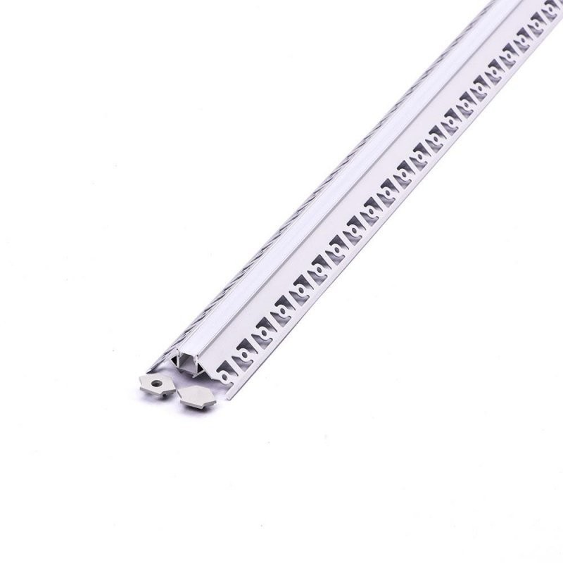 V-TAC Profil Aluminiowy Klosz Mleczny, Do gipsowania Narożny zewnętrzny 2000mm VT-8103