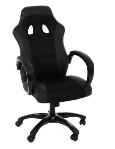 D2.Design Fotel biurowy Race czarny czarna eko skó ra 190007