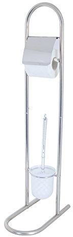 MSV 140383 dozownik papieru szczotka do WC z płyty MDF/stal nierdzewna chrom 30 x 16 x 83 cm 140383