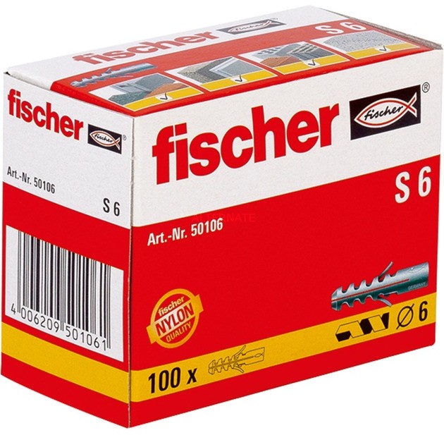 Fischer 050106 screw anchor / wall plug 3 cm 100 szt., Dowel