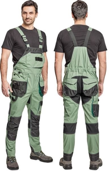 Cerva DAYBORO ogrodniczki - męskie ogrodniczki robocze, odblaskowe elementy, 62% bawełna, 32% poliester,  3% spandex - 6 kolorów - 46-64.