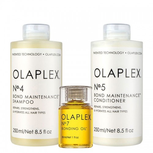 Olaplex Bond Maintenance zestaw odbudowujący | szampon No. 4, odżywka No. 5, olejek No. 7 3226