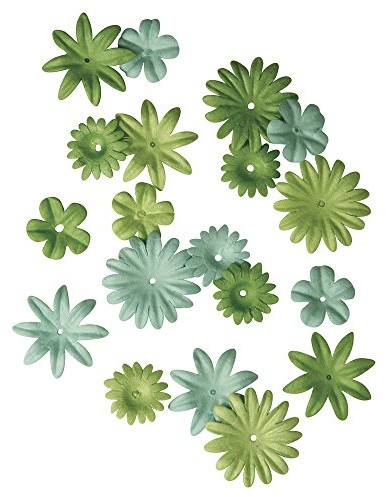 Rayher Hobby 7895529 kwiatowy mieszanka, 1,5  2,5 cm, 4 rodzaje, SB-Tube 36 sztuki papieru, zielony 7895529