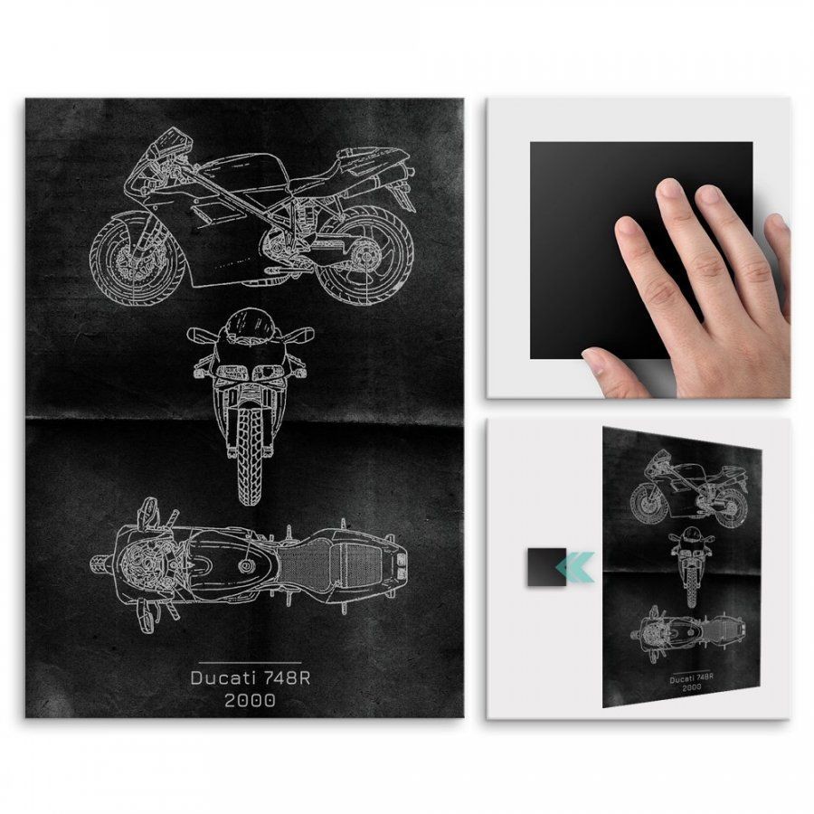 Pix4home Plakat metalowy Ducati 748R Projekt Graphite M POS-M-02778