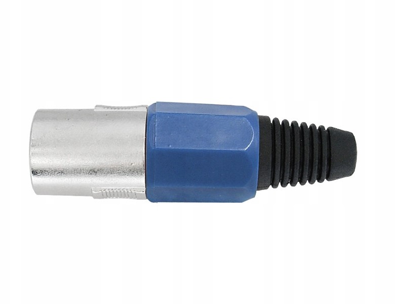 Wtyk mikrofonowy 3P na kabel niebieski 10szt