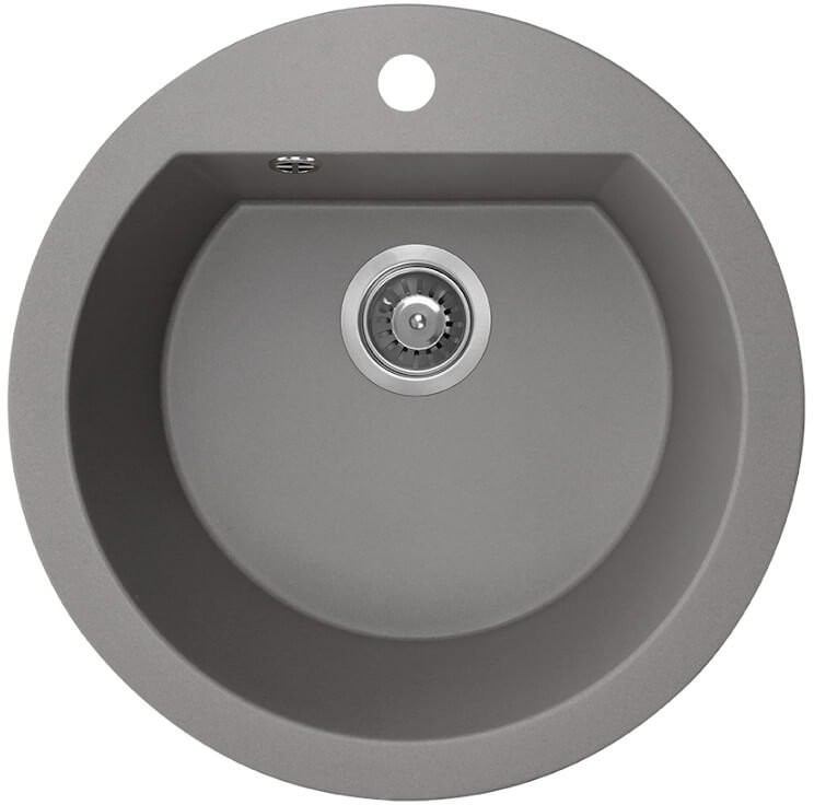 Laveo Zlewozmywak granitowy szary 1-komorowy DAFNE śr.510mm SBD_580T -