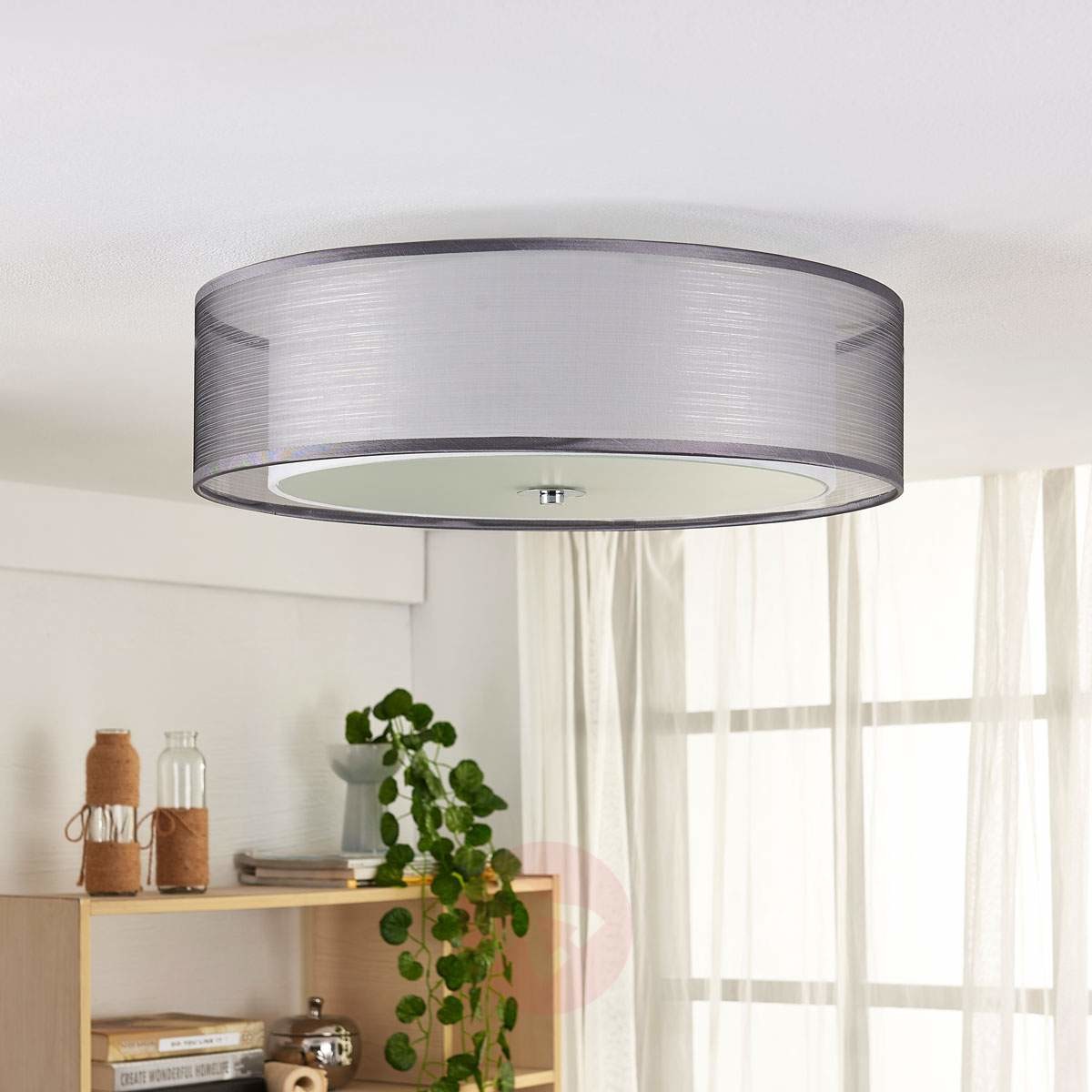Lampa sufitowa LED Tobia, ściemniana, szara