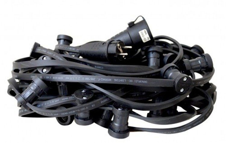Eko-Light Profesjonalna GIRLANDA IP44 czarna 5m 5xE27 z hakiem końcowym EKO1588 EKO1588