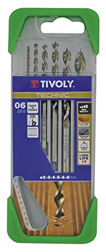 Tivoly Wiertło tivoly G13  Pack od 5 do drewna, wysoka wydajność, średnica 2, 3, 4, 5, 6, 8 MM) 10864070002