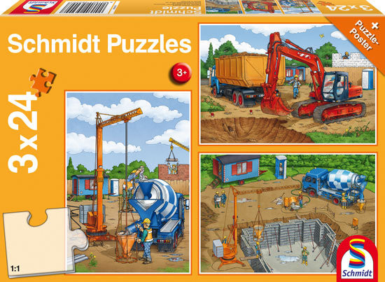 Schmidt Spiele Spiele, puzzle Uwaga! Roboty budowlane
