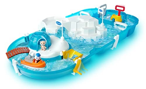 Aquaplay 8700001522 Polar z Eisberg, Stausee i rampą na wodospad, w zestawie figurka Olivia z funkcją zmiany kolorów, dla dzieci od 3 lat, turkusowy 8700001522