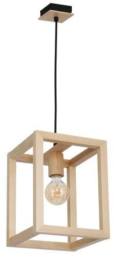 Luminex Lampa wisząca Legno 8418 lampa sufitowa drewniana 1x60W E27 brązowa