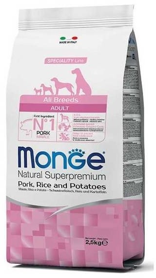 Monge adult monoprotein wieprzowina z ryżem 2,5kg