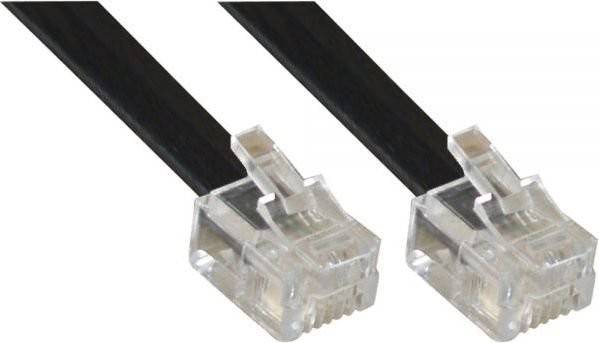 InLine Modularny kabel RJ12 6P6C czarny 3m 18844