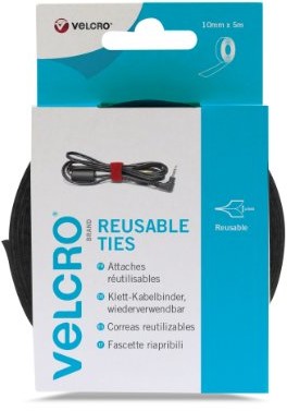 Velcro -1 Self Gripping Tie 10 MM X 5 meter czarna  1 część opaska kablowa na rzep do wiązania w konkurencyjnej i flausz (szer. x dł.) 10 MM X 5 meter czarna VEL-EC60253
