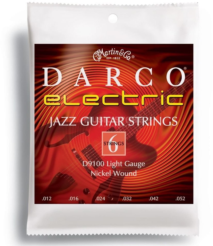 Martin darco gitara struny do gitara elektryczna (z nikiel oplotowi, jazz/Light, grubość 0.012  0.052) D9100