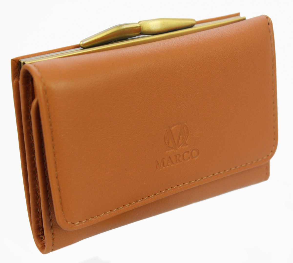 Marco (PL) Wygodny Portfel Damski (PL) 12 cm Klamra Skóra Naturalna PD-06