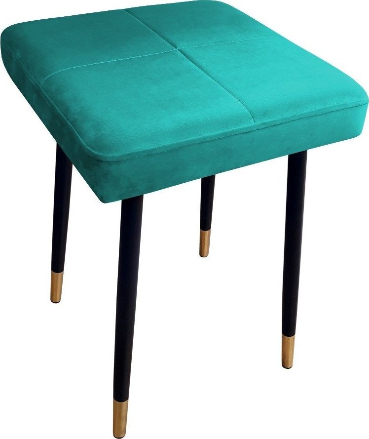 Atos Taboret SQUARE 2 MG VELVET morski AS-MAX-MG20-MORSKI-NOGA-ZLOTA