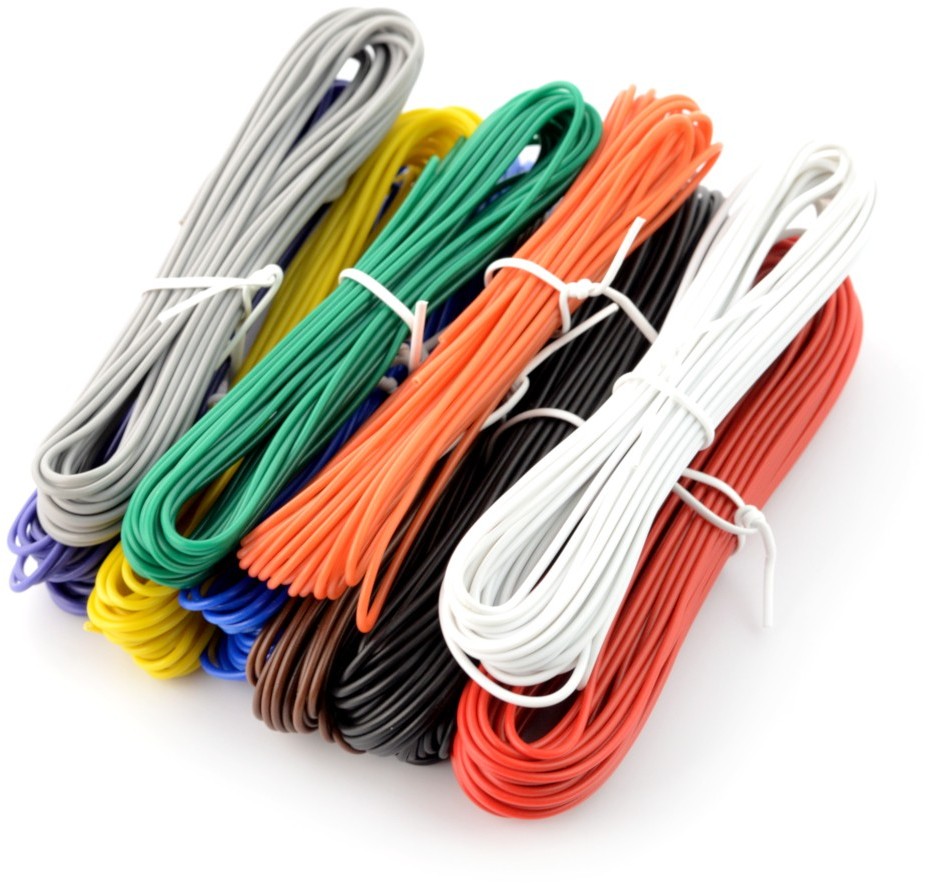 Velleman K/MOW - zestaw przewodów drucianych PVC / linka - 10 kolorów - 60m VEL-13012