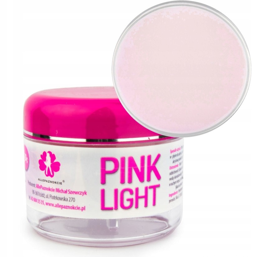 Akryl 30 g Pink Light Allepaznokcie Puder Akrylowy