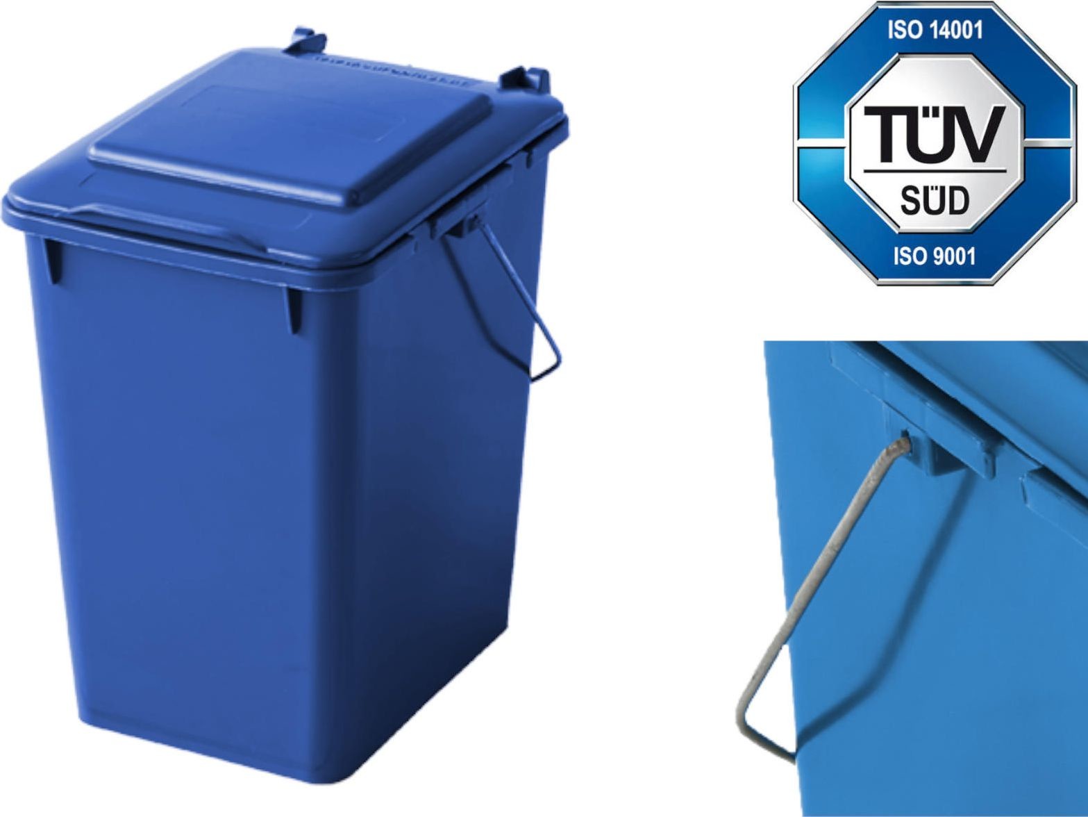 FENIKS Europlast Kosz pojemnik do segregacji sortowania śmieci i odpadków niebieski 10L 0017-1