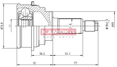 KAMOKA Zestaw przegubu, półoś napędowa 6836