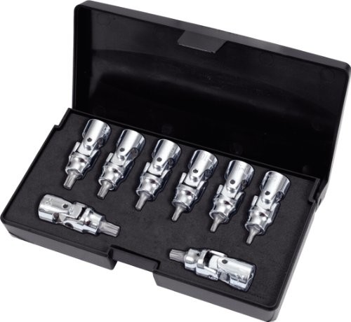KS Tools 917.1490 1/4 cala bit Torx STE cknuss komplet z przegubem 8-częściowy 4042146373057