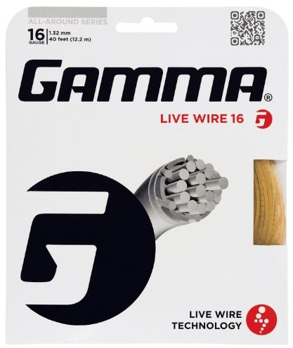 Gamma Zestaw strun Tennis Live Wire naturalny, 12.2 m GLW-nat-1,32 mm