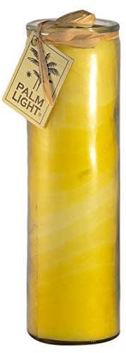 Palm Light 4041678002121 świeca kolorowa, świeca z oleju palmowego, wysokość 20 cm, czas palenia ok. 100 godzin, żółty 4041678002121