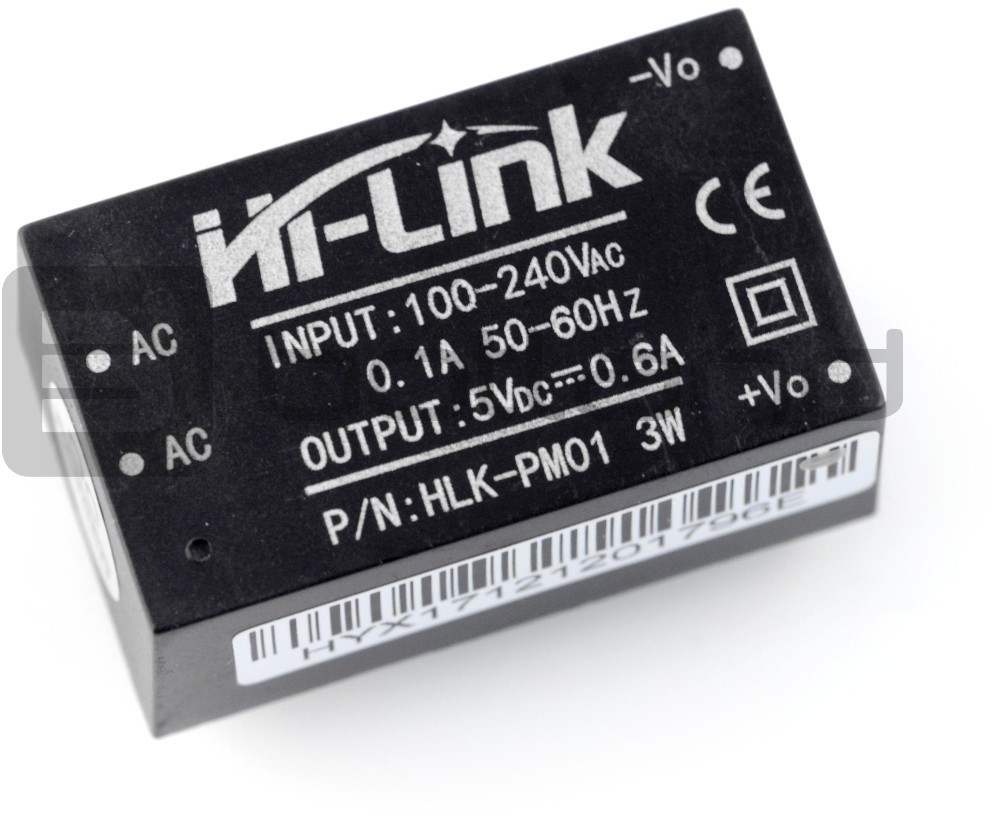 Zasilacz Hi-Link HLK-PM01 100V-240VAC / 5VDC - 0,6A DNG-10929