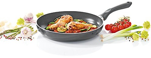 Krüger Karl  patelnia aluminiowa Venezia, patelnia do pieczenia, płaski, bez pokrywy, do wyboru różne rozmiary, czarny, 24 cm 40024