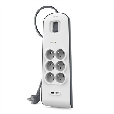 Belkin Listwa antyprzepięciowa 6 gniazd 650J 2USB 2m