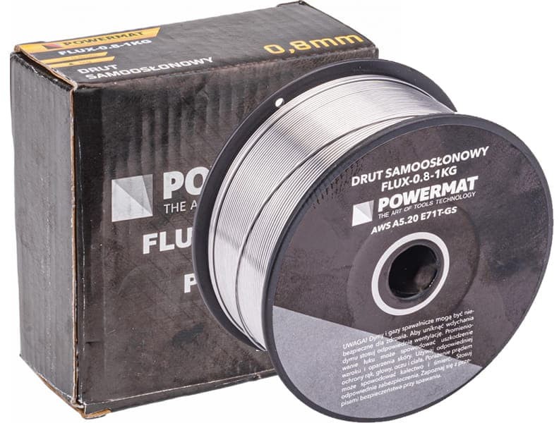 Powermat Drut spawalniczy rdzeniowy samoosłonowy 1kg 0.8 mm) PM0911