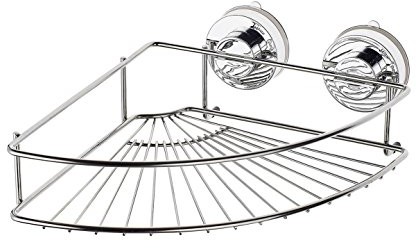 Ridder 12020000 półka prysznicowa narożna z przyssawka, stal nierdzewna, chrom, 24,9 x 24,9 x 9 cm 12020000