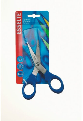 Esselte Leitz 82113 nożyce do cięcia papieru 2000, 150 MM, 5-calowy, niebieski uchwytu 82113