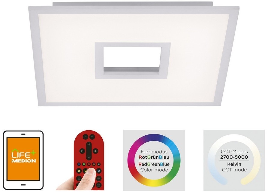 Leuchten Direkt LED RGB Oświetlenie ściemnialne LED/22,5W/230V + LED/5W + PILOT