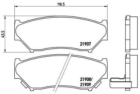 BREMBO Zestaw klocków hamulcowych, hamulce tarczowe P 79 008