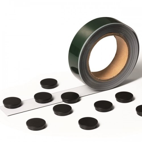 Taśma samoprzylepna na magnesy 5000mm x 35mm z 10 magnesami biała /171702/ DU1622-10