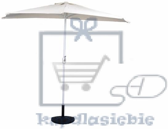 Garthen Parasol ogrodowy półokrągły beżowy, podstawa, pokrowiec.