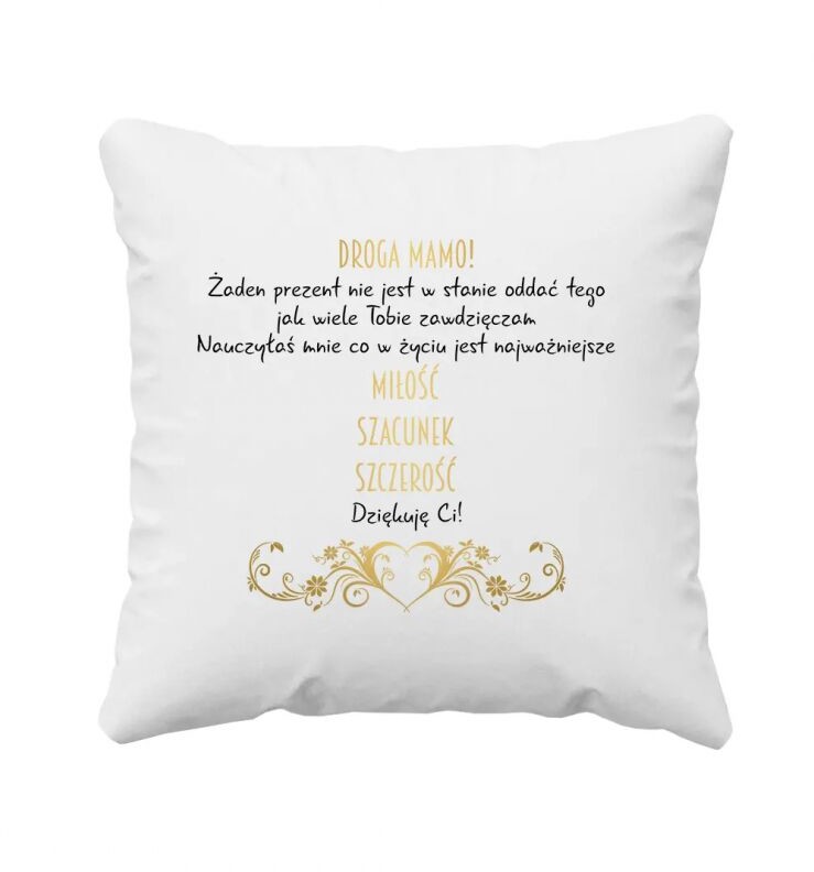 - Koszulkowy Droga Mamo! poduszka z nadrukiem 13007