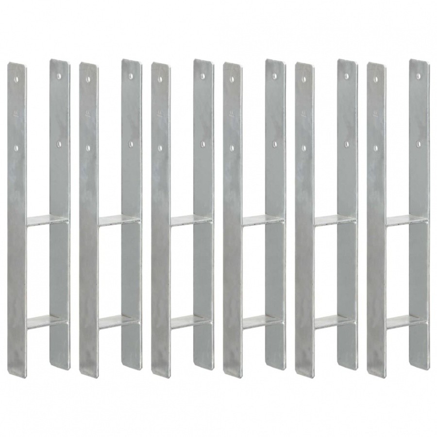 Vida Kotwy do słupków 6 szt. srebrne 9x6x60 cm stal V-145300